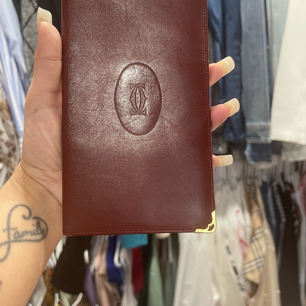 Cartier Burgundy Leather Card Holder